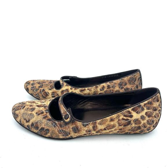 Donald J Pliner Henna Leopard Print Tapestry Mary Jane Ballet Flats Size 9.5 - Picture 6 of 9